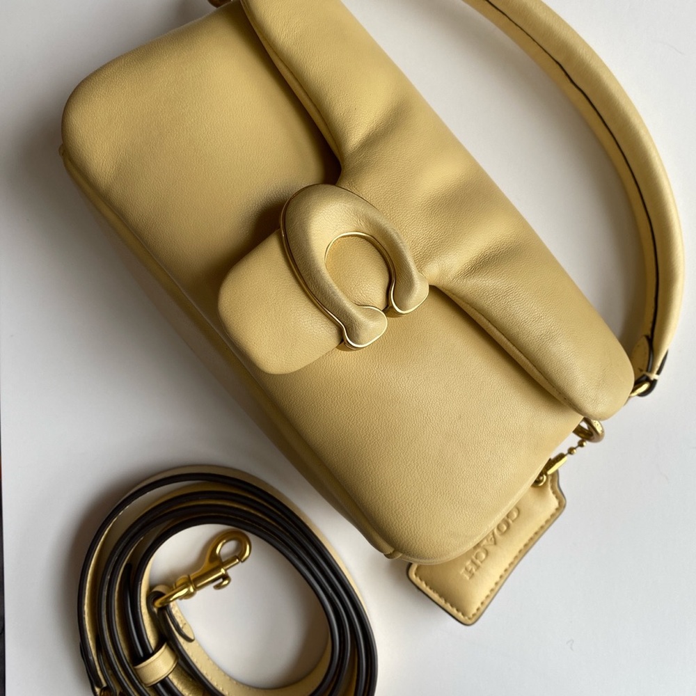 Coach Pillow Tabby 18” Yellow